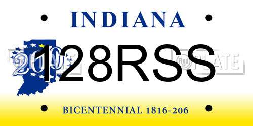 128RSS Indiana License Plate