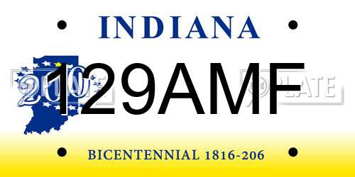 129AMF Indiana License Plate