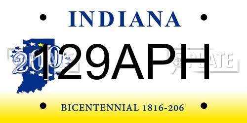 129APH Indiana License Plate
