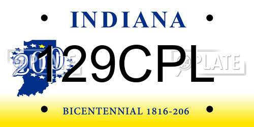 129CPL Indiana License Plate