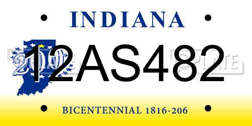 12AS482 Indiana License Plate