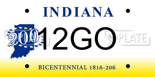 12GO Indiana License Plate