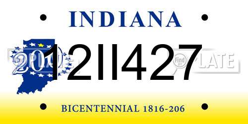12II427 Indiana License Plate