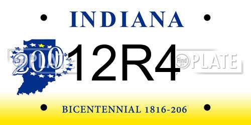 12R4 Indiana License Plate