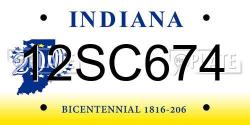 12SC674 Indiana License Plate