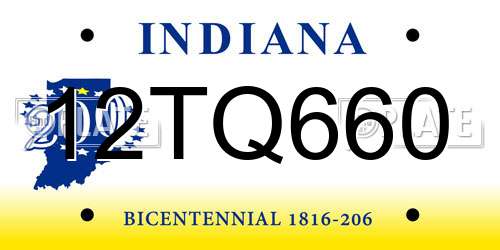 12TQ660 Indiana License Plate