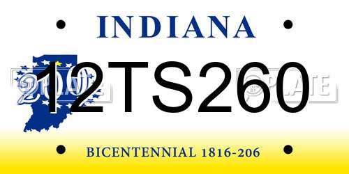 12TS260 Indiana License Plate