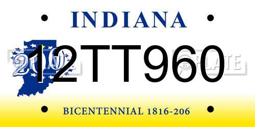 12TT960 Indiana License Plate