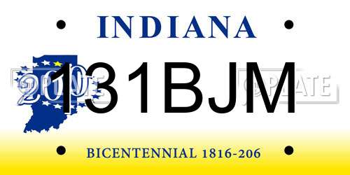 131BJM Indiana License Plate