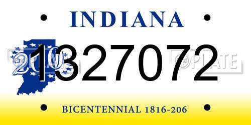 1327072 Indiana License Plate