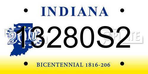 13280S2 Indiana License Plate