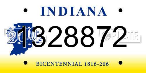 1328872 Indiana License Plate