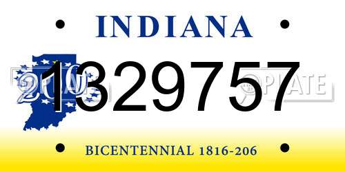 1329757 Indiana License Plate