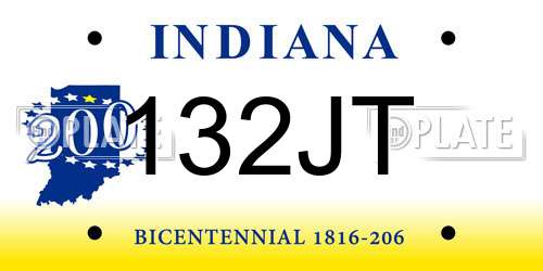 132JT Indiana License Plate
