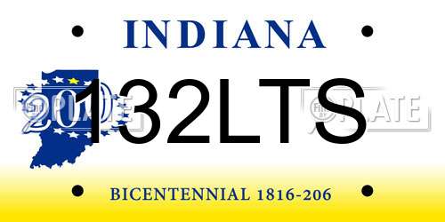 132LTS Indiana License Plate