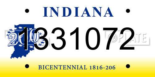 1331072 Indiana License Plate