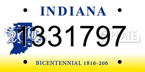 1331797 Indiana License Plate