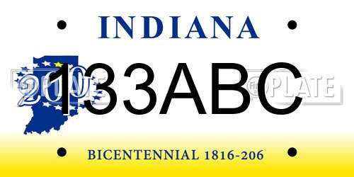 133ABC Indiana License Plate