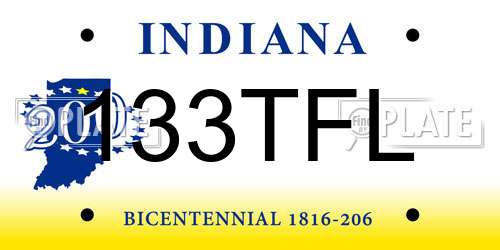 133TFL Indiana License Plate