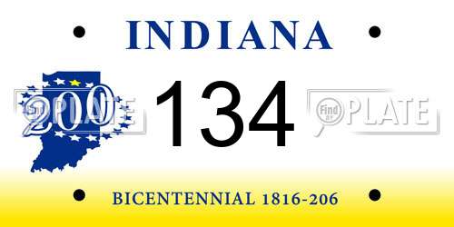 134 Indiana License Plate