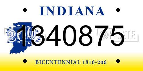 1340875 Indiana License Plate