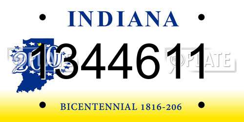 1344611 Indiana License Plate