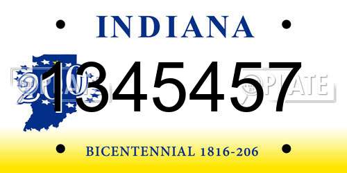 1345457 Indiana License Plate