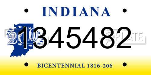 1345482 Indiana License Plate