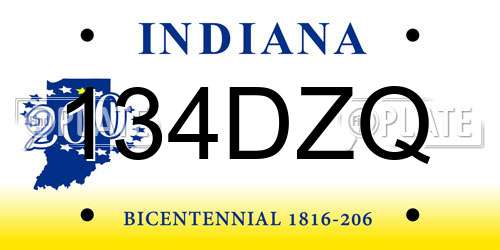 134DZQ Indiana License Plate