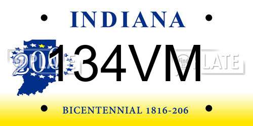 134VM Indiana License Plate