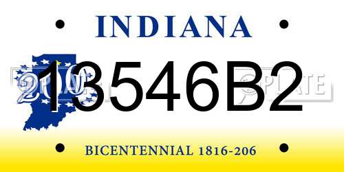 13546B2 Indiana License Plate