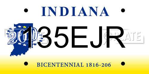 135EJR Indiana License Plate