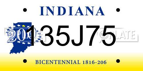 135J75 Indiana License Plate