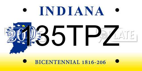 135TPZ Indiana License Plate