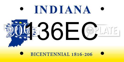136EC Indiana License Plate