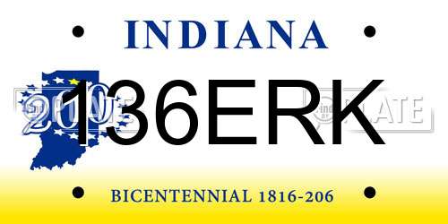 136ERK Indiana License Plate