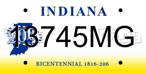 13745MG Indiana License Plate