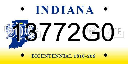 13772G0 Indiana License Plate
