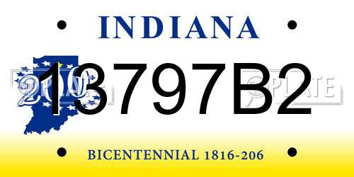 13797B2 Indiana License Plate