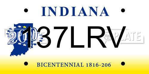 137LRV Indiana License Plate