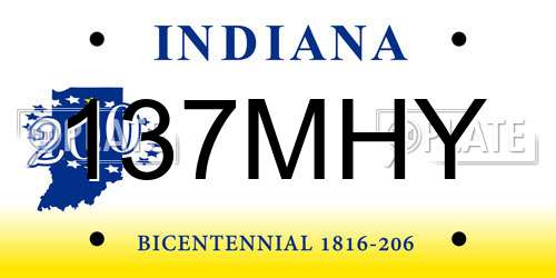 137MHY Indiana License Plate