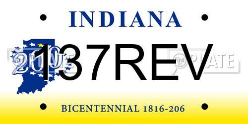 137REV Indiana License Plate
