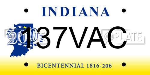 137VAC Indiana License Plate