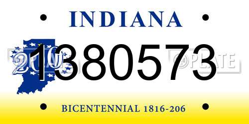 1380573 Indiana License Plate