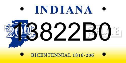 13822B0 Indiana License Plate