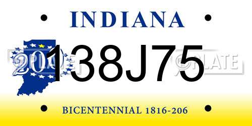 138J75 Indiana License Plate