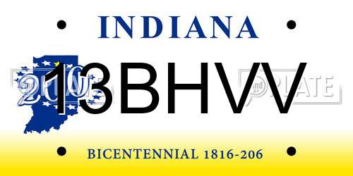 13BHVV Indiana License Plate