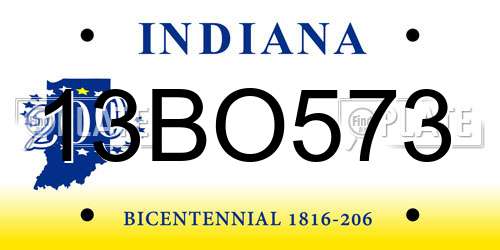 13BO573 Indiana License Plate