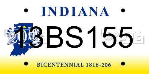 13BS155 Indiana License Plate