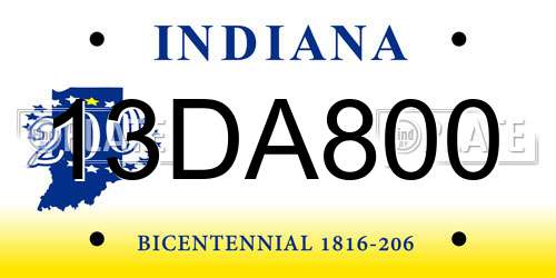 13DA800 Indiana License Plate